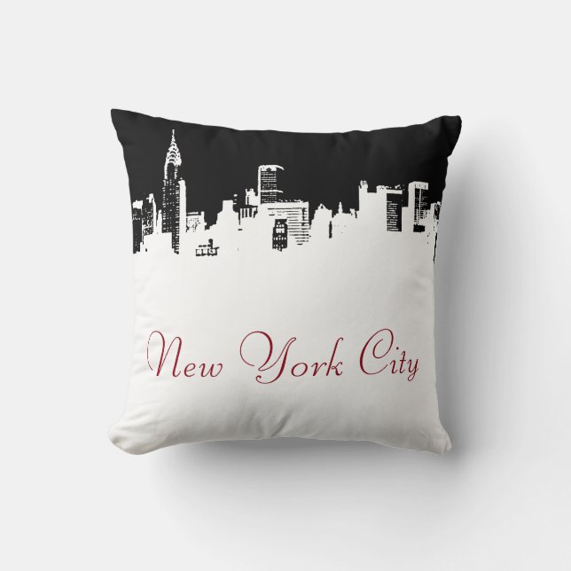 Pop Art New York City Panorama Poster Kudde (Framsida)