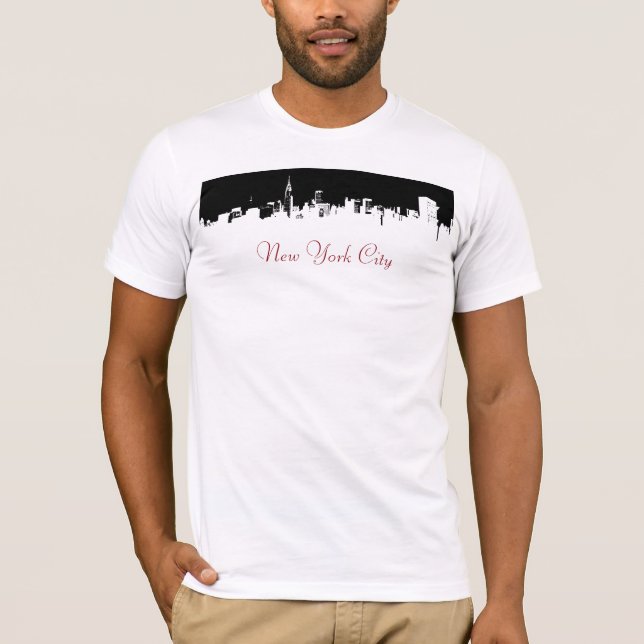 Pop Art New York City Panorama Poster T Shirt (Framsida)