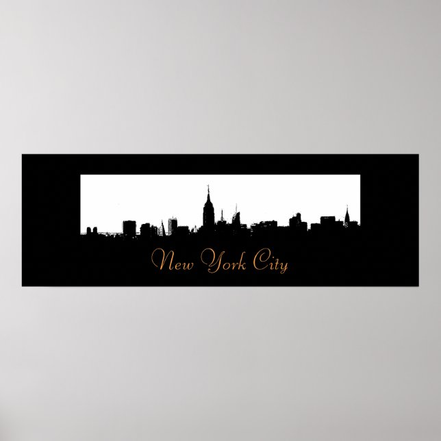 Pop Art New York City Skyline Silhouette Poster (Framsidan)
