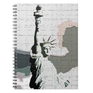 Pop Art New York - Dam Liberty Notebook Anteckningsbok Med Spiral