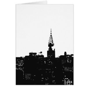 Pop Art New York Silhouette Hälsningskort