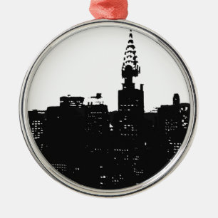 Pop Art New York Silhouette Julgransprydnad Metall