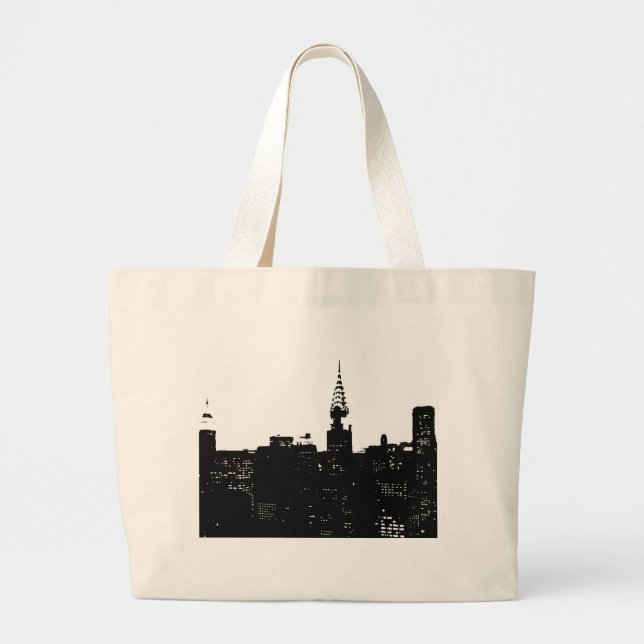 Pop Art New York Silhouette Jumbo Tygkasse (Framsidan)