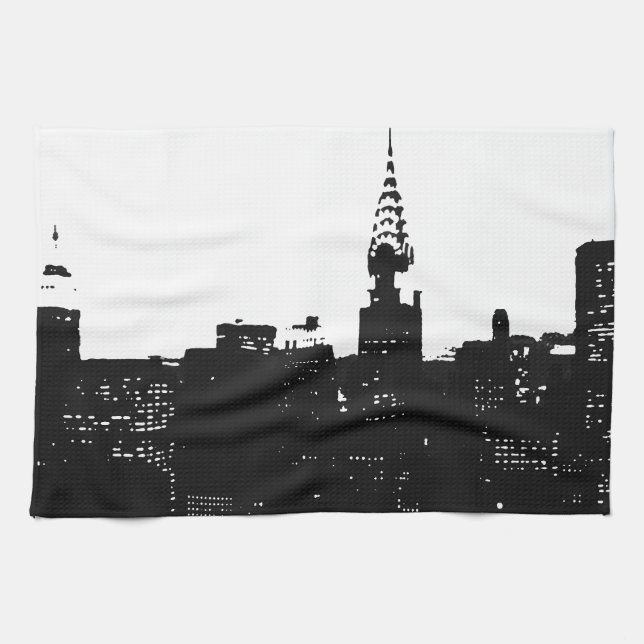 Pop Art New York Silhouette Kökshandduk (Horisontell)