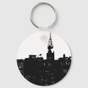 Pop Art New York Silhouette Nyckelring