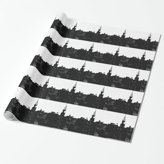 Pop Art New York Silhouette Presentpapper (Utrullad)