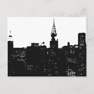 Pop Art New York Silhouette Vykort