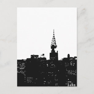 Pop Art New York Silhouette Vykort