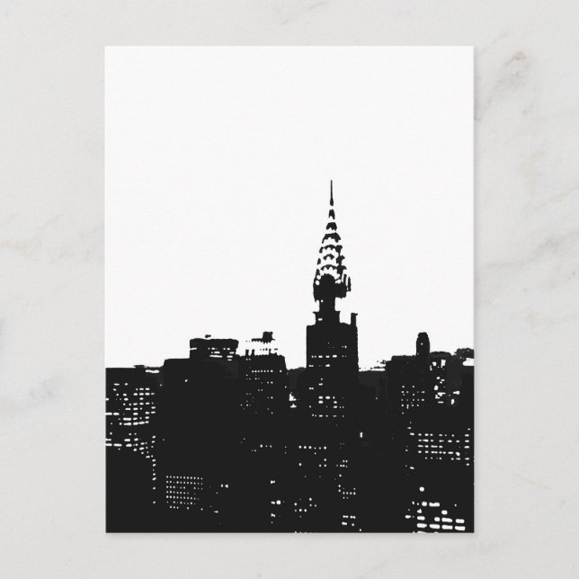 Pop Art New York Silhouette Vykort (Framsida)