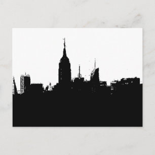 Pop Art New York Skyline Silhouette vykort