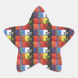 Pop art no.1 by Yeshaya Dank - unity & harmony Stjärnformat Klistermärke