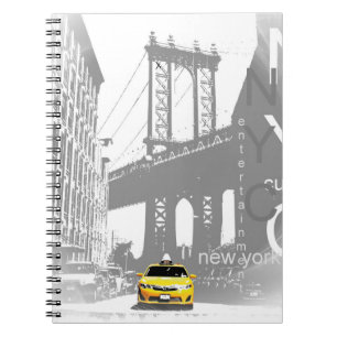 Pop Art Nyc Gult Taxi New York City Brooklyn Anteckningsbok