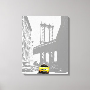 Pop Art Nyc Gult Taxi New York City Brooklyn Canvastryck