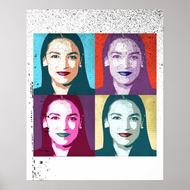 Pop Art Ocasio-Cortez Poster (Framsidan)
