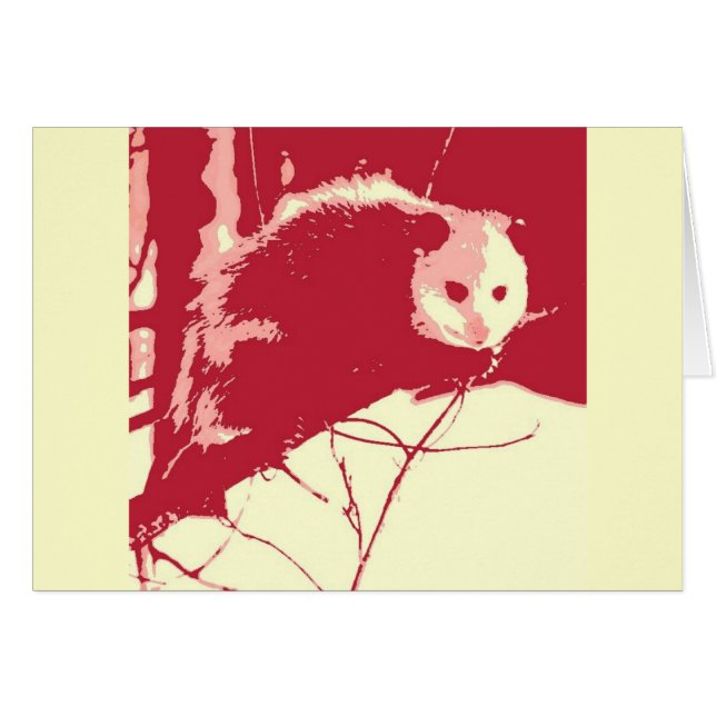 Pop Art Opossum Hälsningskort (Framsidan Horizontal)