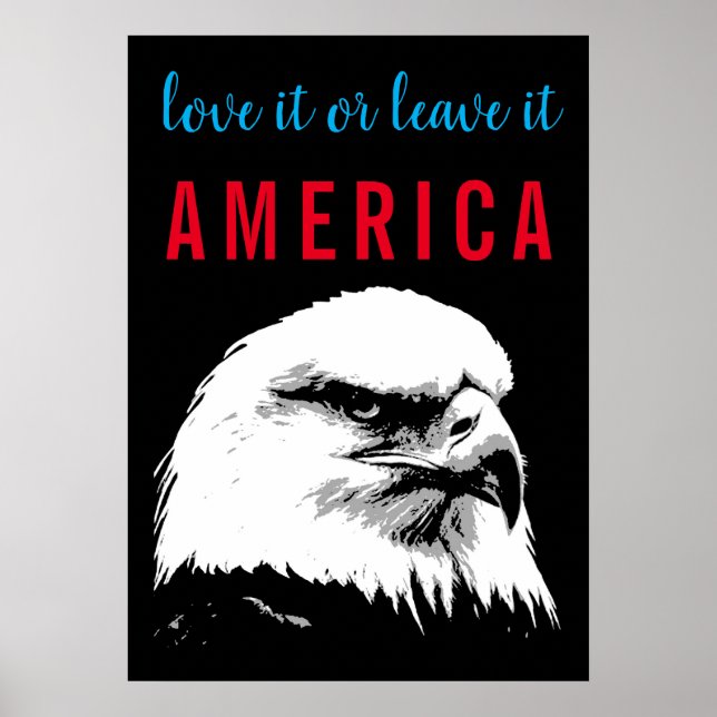 Pop Art Örn Kärlek Lämna America Slogan Säg Poster (Framsidan)