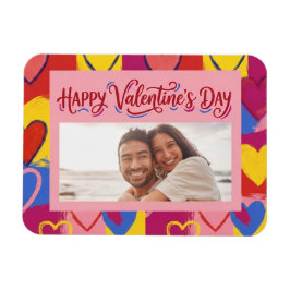 Pop Art Painterly Valentine's Day Postcard  Magnet