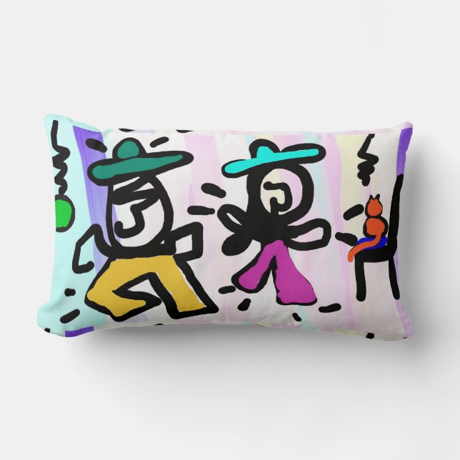Pop Art Painting Dancing! Lumbarkudde (Framsida)