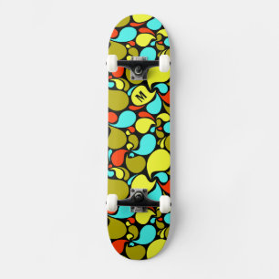 Pop Art Paisley Monogram Mini Skateboard Bräda 18,5 Cm