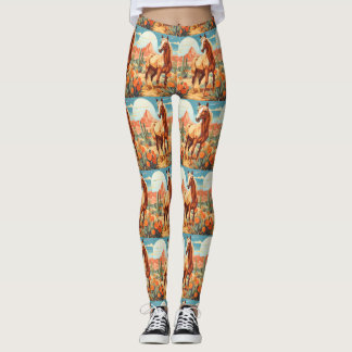 Pop Art Palomino Desert Horse Leggings