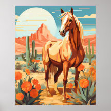 Pop Art Palomino Desert Horse