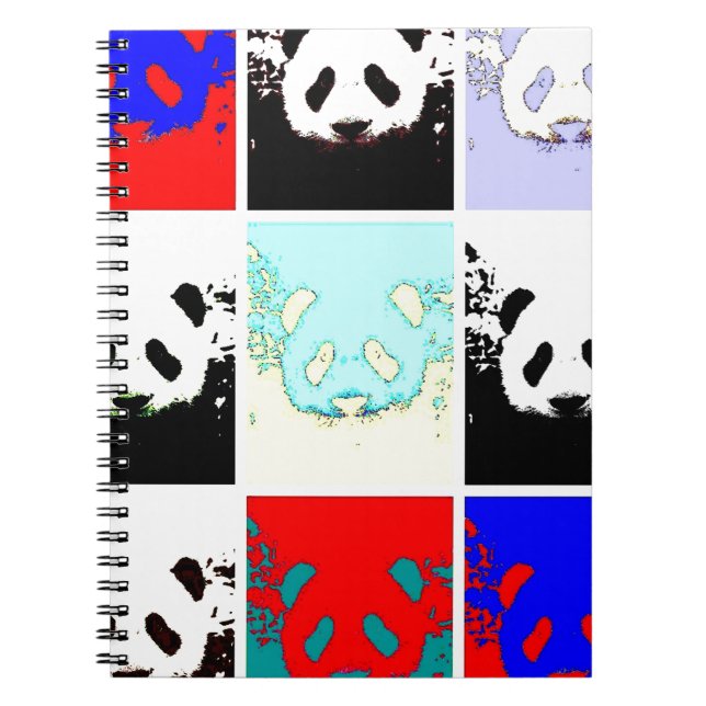 Pop Art Panda Anteckningsbok Med Spiral (Framsidan)