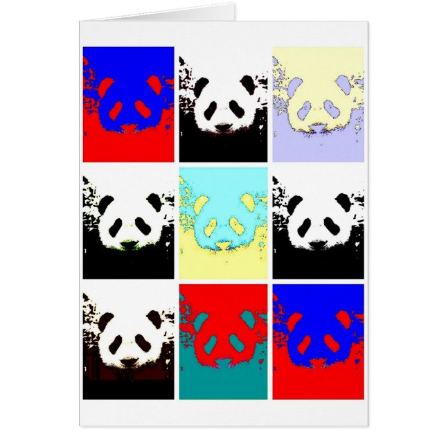 Pop Art Panda Hälsningskort (Framsidan)
