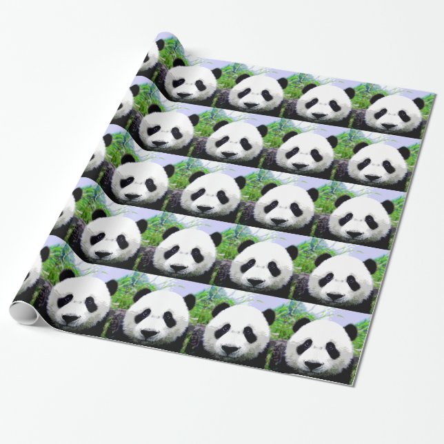 Pop Art Panda julklappspapper Presentpapper (Utrullad)