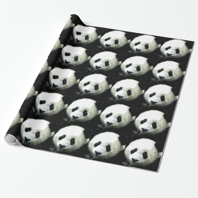 Pop Art Panda julklappspapper Presentpapper (Utrullad)