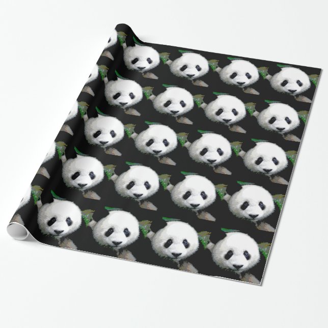 Pop Art Panda julpapper (Utrullad)
