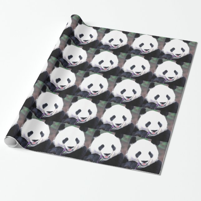 Pop Art Panda julpapper (Utrullad)