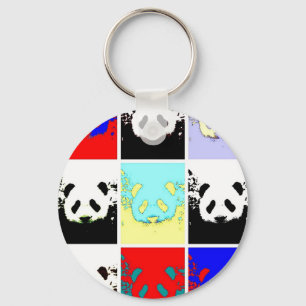 Pop Art Panda Nyckelring