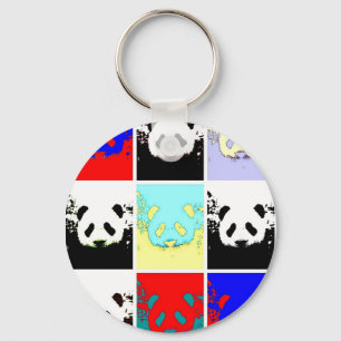 Pop Art Panda Nyckelring