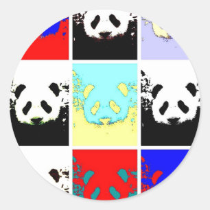 Pop Art Panda Runt Klistermärke