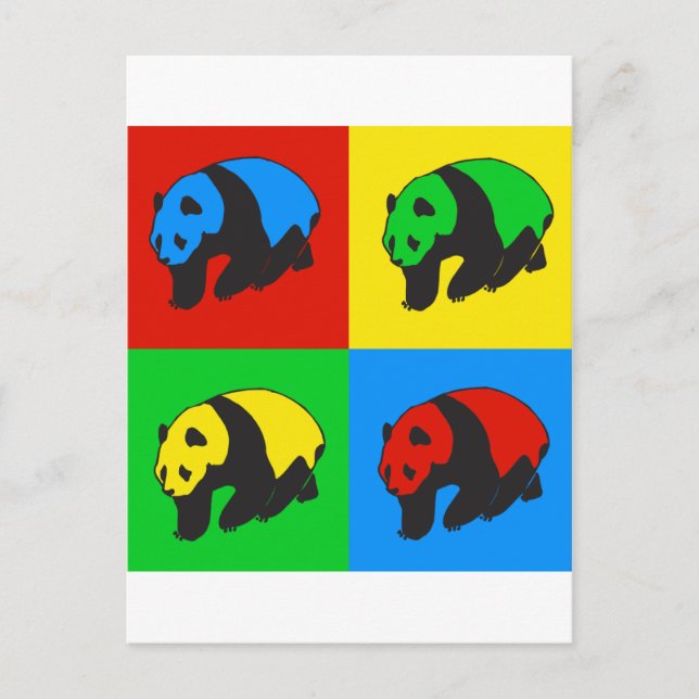 Pop Art Panda Vykort (Framsida)