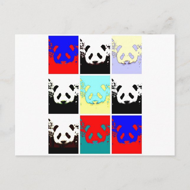Pop Art Panda Vykort (Framsida)