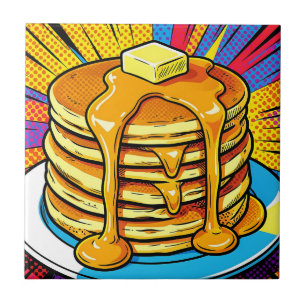 Pop Art-pannkaksstapel Sirap Kakelplatta