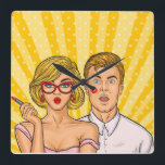 Pop Art par Fyrkantig Klocka<br><div class="desc">Pocepturteckning - gift par</div>