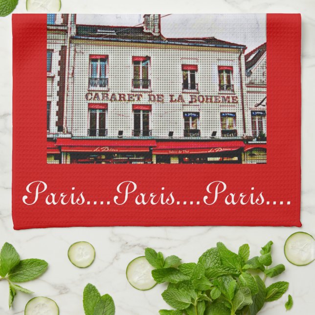 Pop Art Paris Kökshandduk (Vikta)
