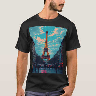 Pop Art Paris - Vibrant Retro Cityscape T Shirt