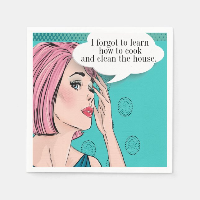 Pop Art Party Cocktail Napkins Pappersservett (Framsidan)