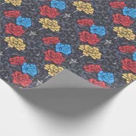 Pop Art Peonies Floral Wrapping Paper Presentpapper