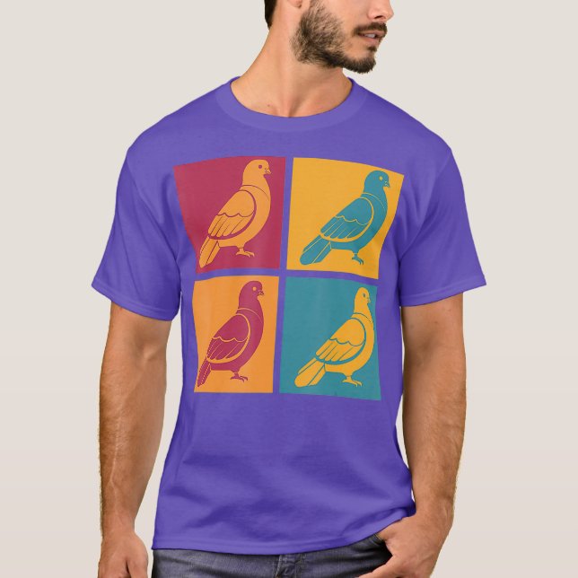 Pop Art Pigeon T Shirt (Framsida)