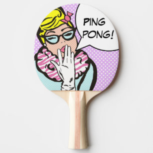 Pop Art Ping Pong Paddle La-DiDa Dam Pingisracket
