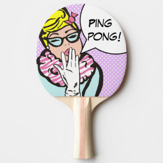 Pop Art Ping Pong Paddle La-DiDa Dam Pingisracket