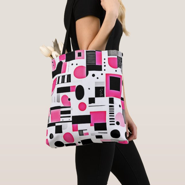 Pop Art Pink Geometry Design Tygkasse (Närbild)