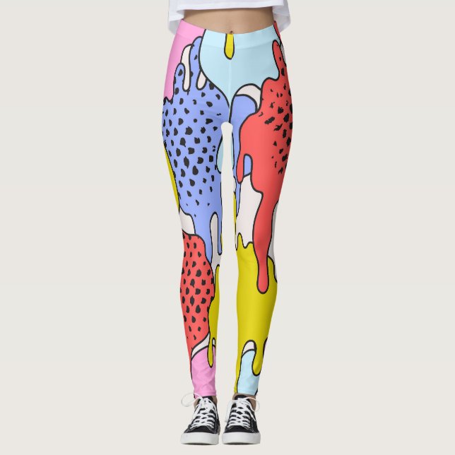 Pop Art-platter: Tecknad Drama Leggings (Framsida)