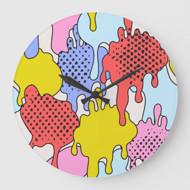 Pop Art-platter: Tecknad Drama Stor Klocka (Framsida)
