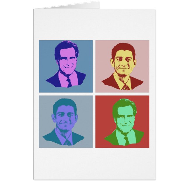 POP ART.png för ROMNEY RYAN Hälsningskort (Framsidan)