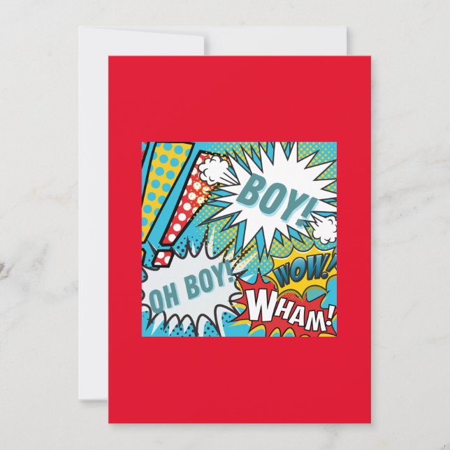 Pop Art Pojke Inbjudningar (Framsida)